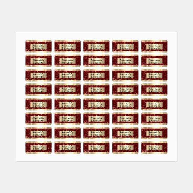 Gold Glitter Name Promotional Product Red (Sheet)