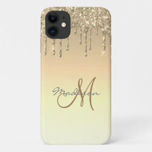 Gold Glitter Name Sparkles Glam Girly Sparkles iPhone 11 Case