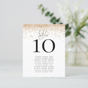 Gold Glitter Names Wedding Table Number