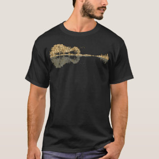 Gold Glitter Nature Guitar T-Shirt