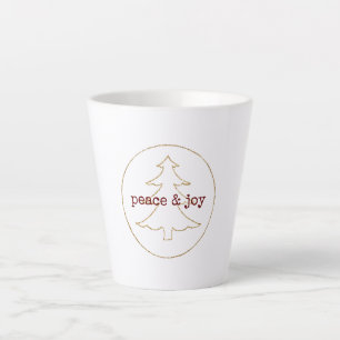 Gold Glitter Outline Christmas Tree Latte Mug