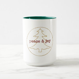 Gold Glitter Outline Christmas Tree Mug