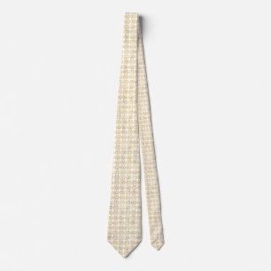 Gold Glitter Overlap Diamond Pattern Tie