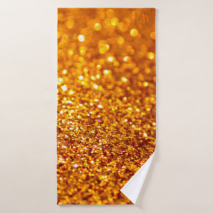 Gold Glitter Pattern Bath Towel