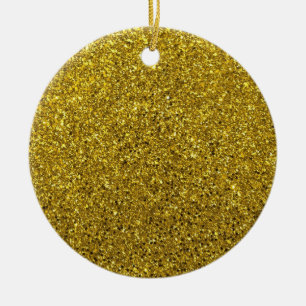 Gold Glitter Pattern Ceramic Tree Decoration