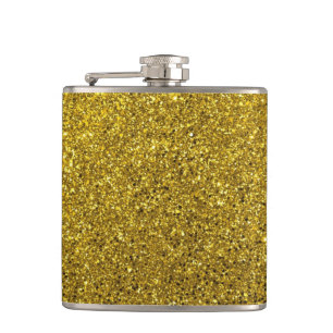 Gold Glitter Pattern Hip Flask