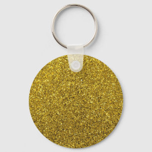 Gold Glitter Pattern Key Ring