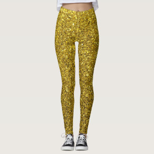Gold Glitter Pattern Leggings