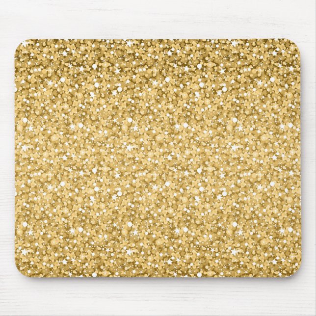 Gold Glitter Pattern Mouse Mat (Front)