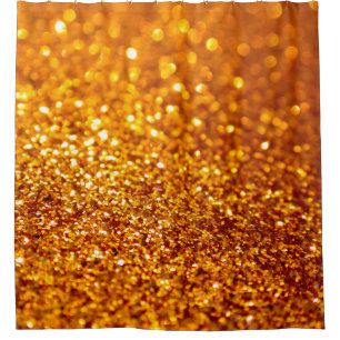 Gold Glitter Pattern Shower Curtain