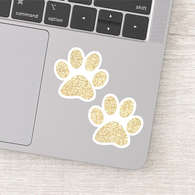 Gold Glitter Paw Prints (Detail)