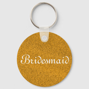 Gold Glitter Personalised Bridesmaid Key Ring