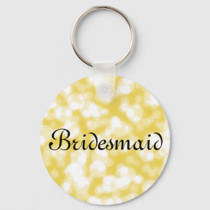 Gold Glitter Personalised Bridesmaid Key Ring