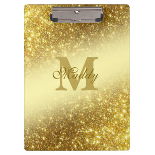 gold glitter personalised clipboard