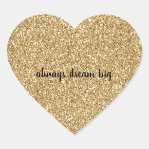 Gold Glitter personalised Heart Sticker