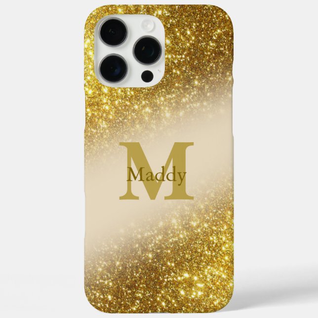 gold glitter personalised iPhone / iPad case (Back)