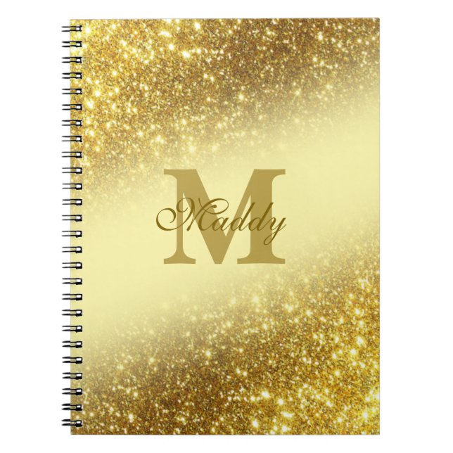 gold glitter personalised iPhone / iPad case Notebook (Front)