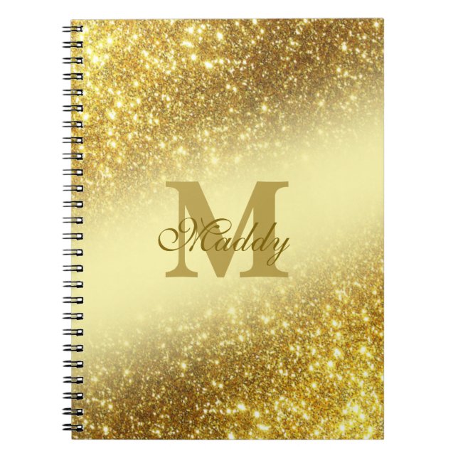 gold glitter personalised iPhone / iPad case Notebook (Front)