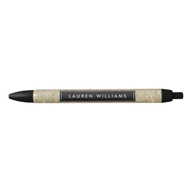 Gold Glitter Personalised Pen (Front)