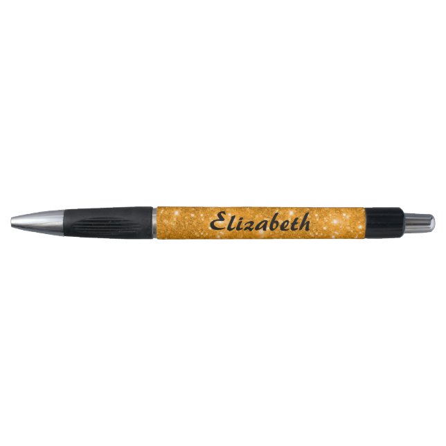 Gold Glitter Personalised Pen (Front)