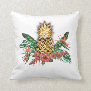 Gold glitter pineapple pillow