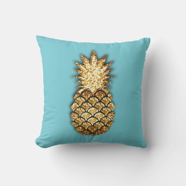 Gold glitter pineapple pillow (Front)