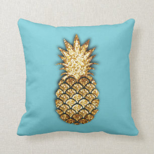 Gold glitter pineapple pillow