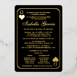 Gold Glitter Playing Card   Las Vegas Quinceañera