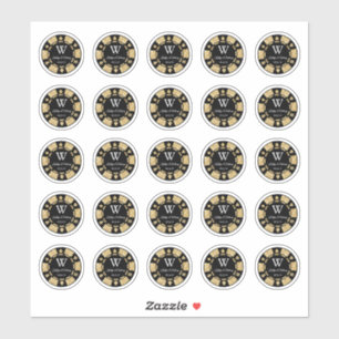 Gold Glitter Poker Chip Casino Wedding Party 3cm