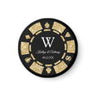 Gold Glitter Poker Chip Casino Wedding Party Favou