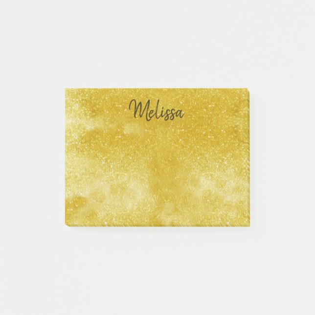 Gold glitter post-it notes (Front)