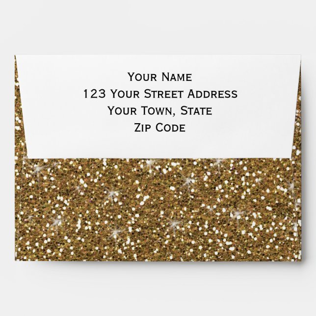 Gold Glitter Printed Envelopes (Back (Top Flap))