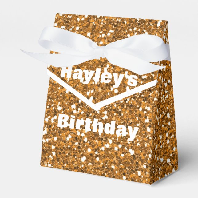 Gold Glitter Printed Party Favour Box Any Occasion (Front Side)