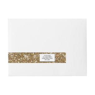 Gold Glitter Printed Wraparound Address Label