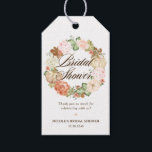 Gold Glitter Pumpkins Wreath Fall Bridal Shower Gift Tags<br><div class="desc">These customisable bridal shower gift tags add a floral accent to your gifts and favours. They feature a white hydrangea floral wreath. Personalise by adding your message. These hydrangea bridal shower gift tags are perfect for spring and winter bridal showers. Matching items are available.</div>