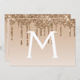 Gold Glitter Quinceanera Save the Date Invitation