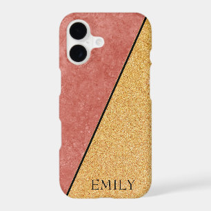 Gold Glitter Red Marbled
