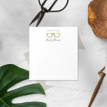 Gold Glitter Retro Glasses Note Pad<br><div class="desc">My Gold Glitter Retro Glasses Note Pad makes a great gift for anyone. Personalise with a name for a unique gift. Personalised note pads make great gifts for any occasion. Design features faux gold glitter retro glasses and clean typography. Other Colour options available.</div>