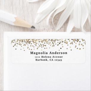 Gold Glitter Return Address Label