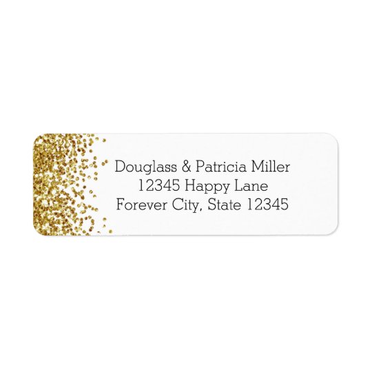 Gold Glitter Return Address Label