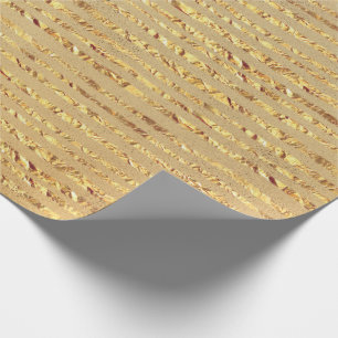 Gold Glitter Ribbon Design Wrapping Paper