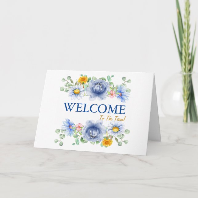 Gold Glitter Ribbon with White Border  Welcome Car Card (Front)