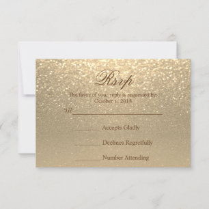 Gold Glitter - RSVP Card