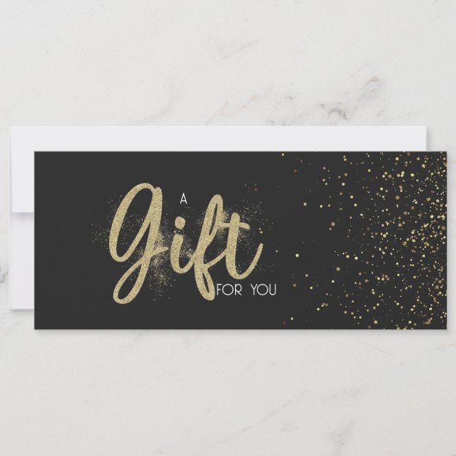 Gold Glitter Salon Store Business Gift Certificate (Front)