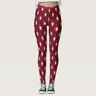 Gold Glitter Santa Starry Night Leggings