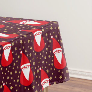 Gold Glitter Santa Starry Night Tablecloth