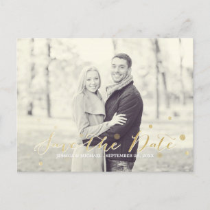 Gold Glitter Save the Date Announcement Postcard