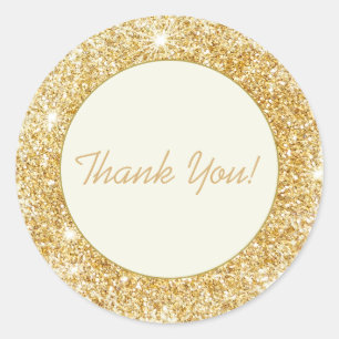 Gold Glitter Script Thank You Envelope Seal Favour