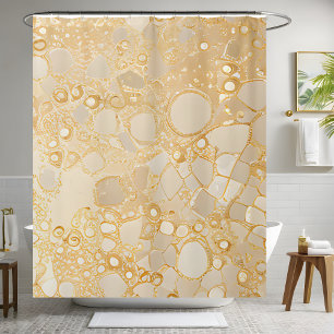 Gold Glitter Sequin Shower Curtains For Bathroom 