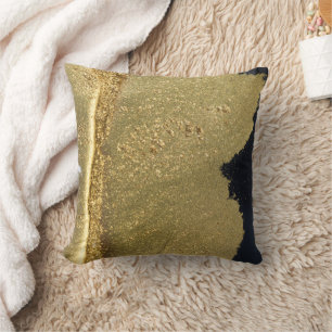 Gold glitter shade abstract cushion